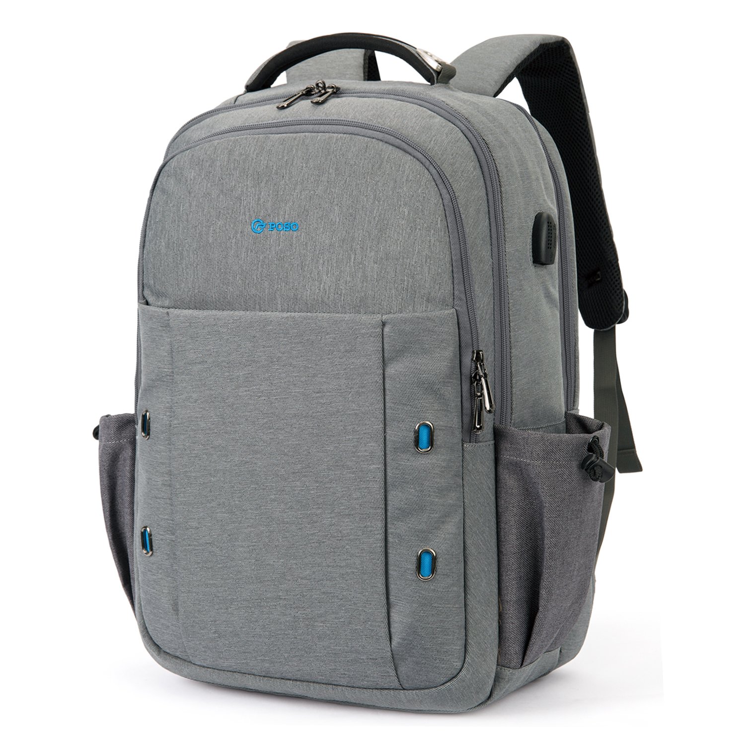 Srotek Travel Laptop Backpack with USB Charging Port for Men & Women,Grey