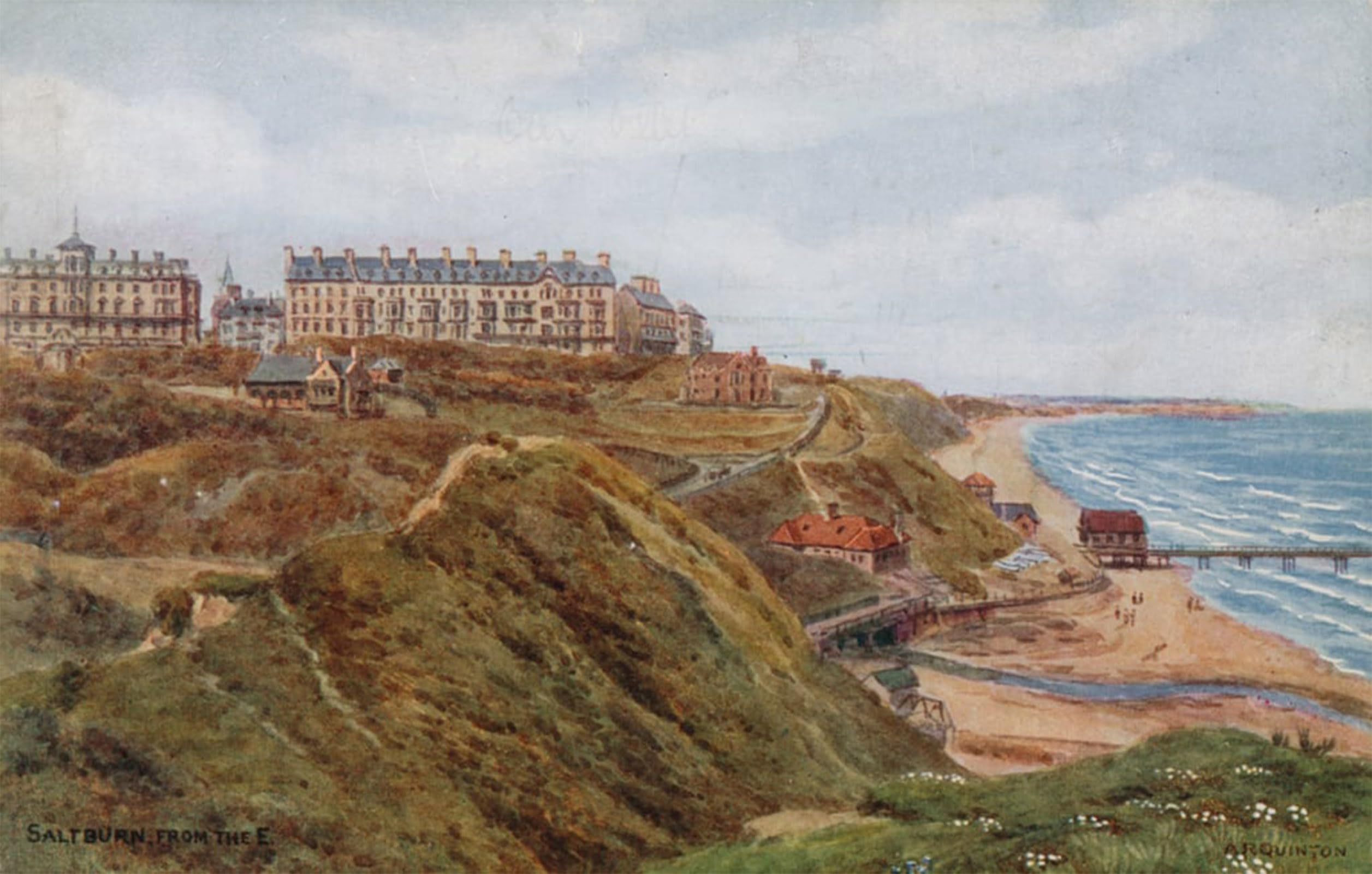 SERENDIPITP Vintage Picture Print on Canvas Wall Art Poster Saltburn From the E by Alfred Robert Quinton Artwork Print Poster for Wall Decor 60x90cm