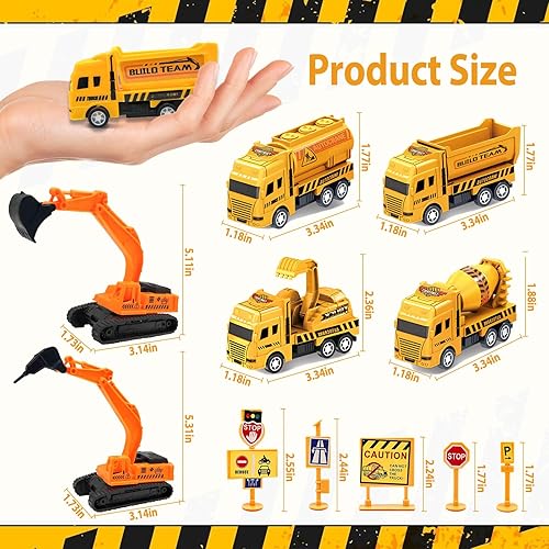 Miniatura 3 de JUYRLE Decoración para tartas de segunda construcción, 23 piezas, excavadora de cumpleaños, suministros para fiesta de cumpleaños con señal de