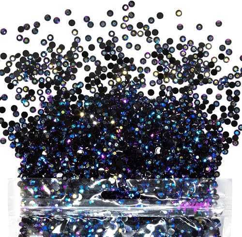 qiipii 32000PCS 3mm Purple Rose AB Resin Rhinestones for Crafts Golden Purple AB Flatback Jelly Resin Stones Bulk SS10 Non-Hotfix Black Purple AB Diamonds Gems for Face Eyes Makeup Tumblers DIY Crafts