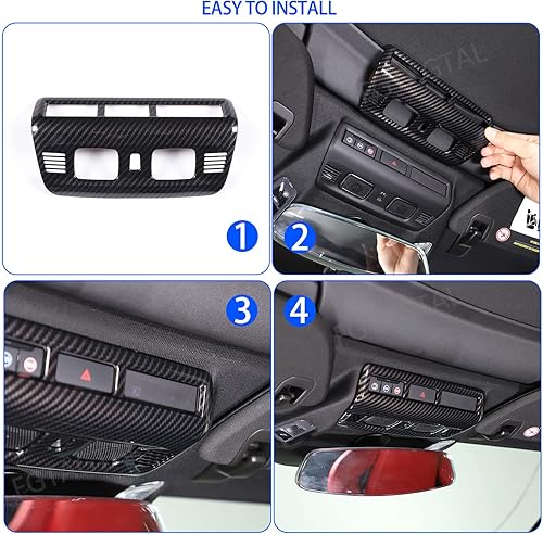 Miniatura 5 de Cubierta de lámpara de lectura de techo compatible con Chevrolet Corvette C8 2020-2025, cubierta de luz de lectura superior ABS, decoración de marco