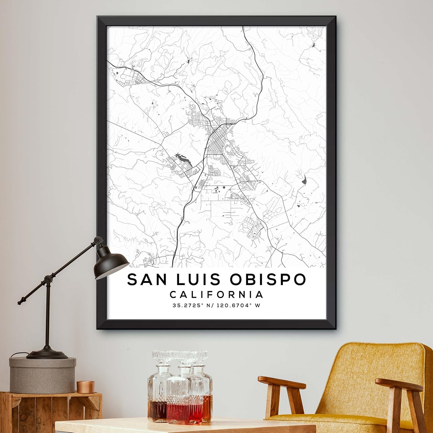 Map of San Luis Obispo, California, Light 2 (12x16)