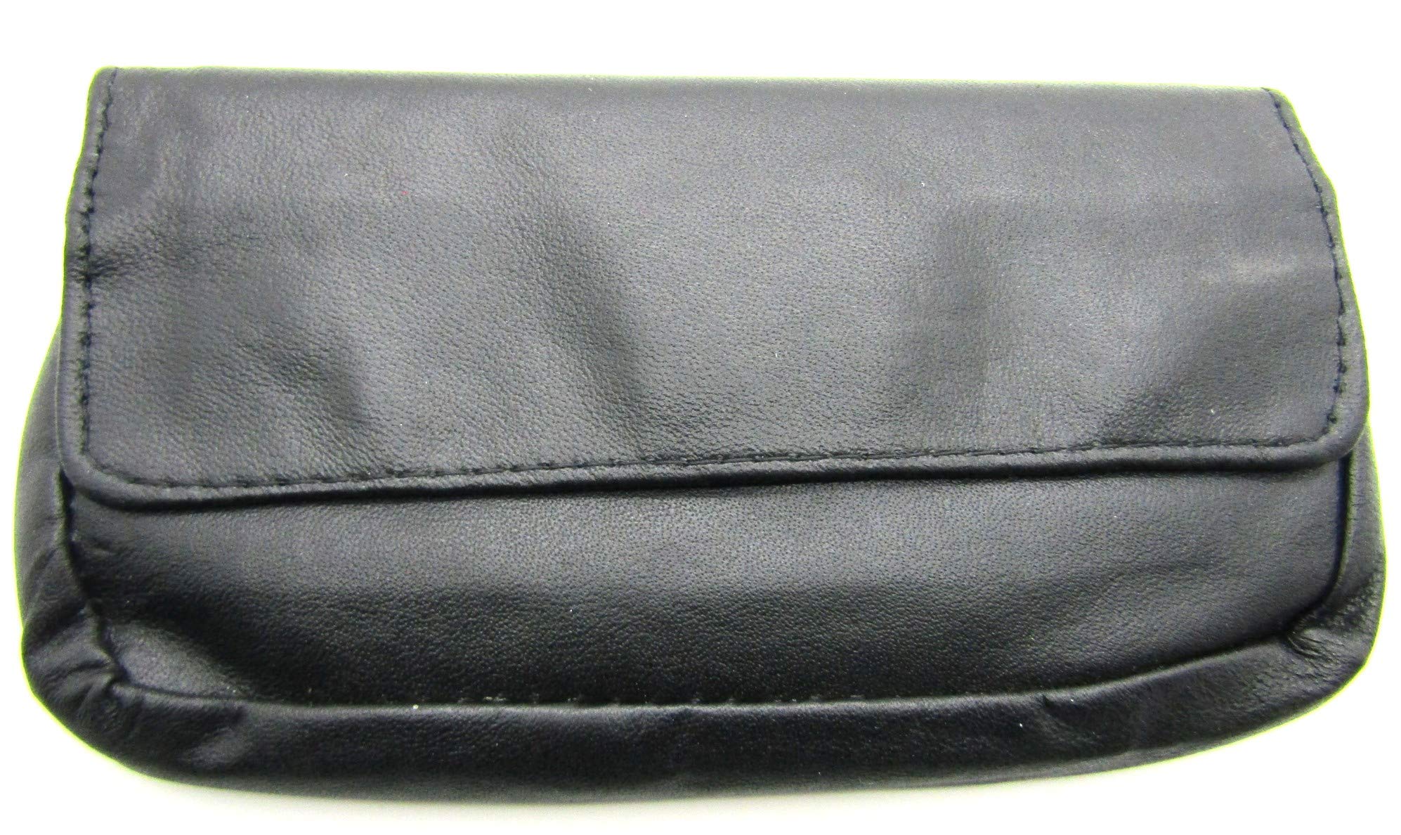 The Leather Emporium Men's Black Soft Sheep Nappa Leather Tobacco Pouch