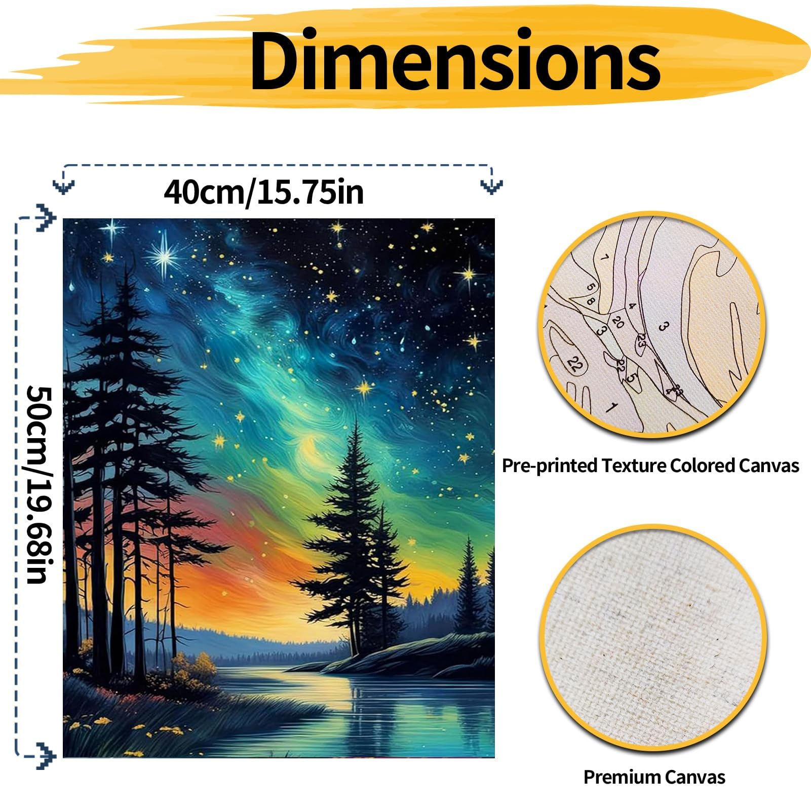 YALKIN Paint by Numbers Kits for Adults Painting by Number Kits On Canvas,Without Frame DIY Color Oil Painting Acrylic Paints,Home Wall Decor 16x20in/40x50cm - Image 2
