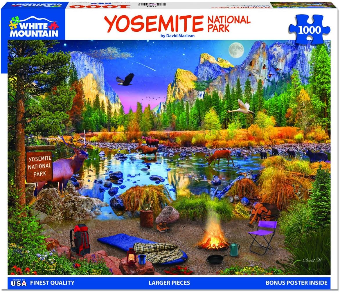 White Mountain Yosemite 1000 Piece Jigsaw Puzzle National Park Puzzles Fall and Autumn Scene Large Pieces Gift for Adults and Family 24"x30"