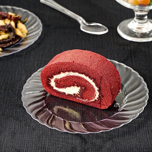 Miniatura 3 de FOCUSLINE 100 unidades de platos de plástico transparente de 6 pulgadas, platos desechables de plástico duro premium para ensalada y postre - Platos