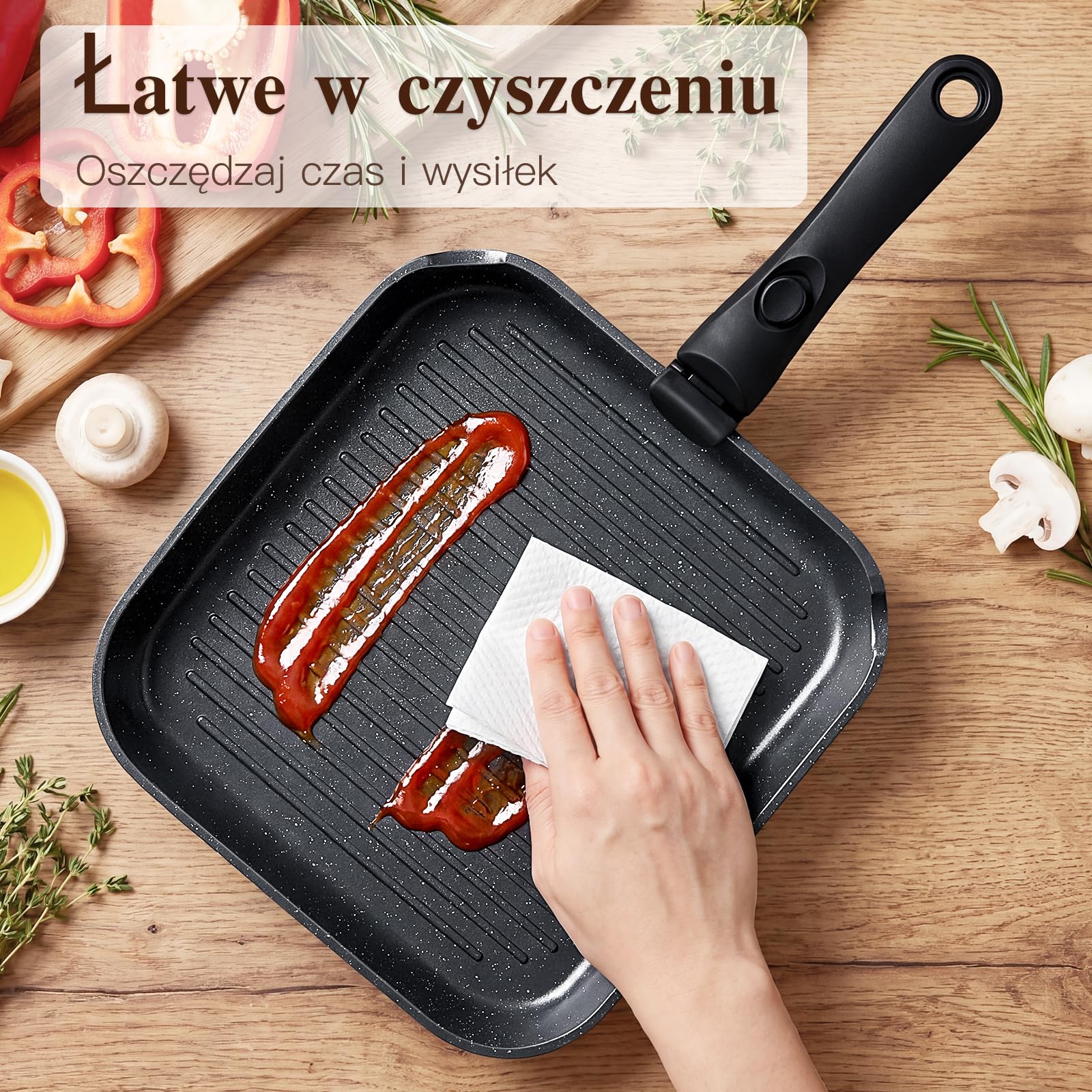 GiPP 19-częściowy zestaw patelni z powłoką nieprzywierającą, czarny