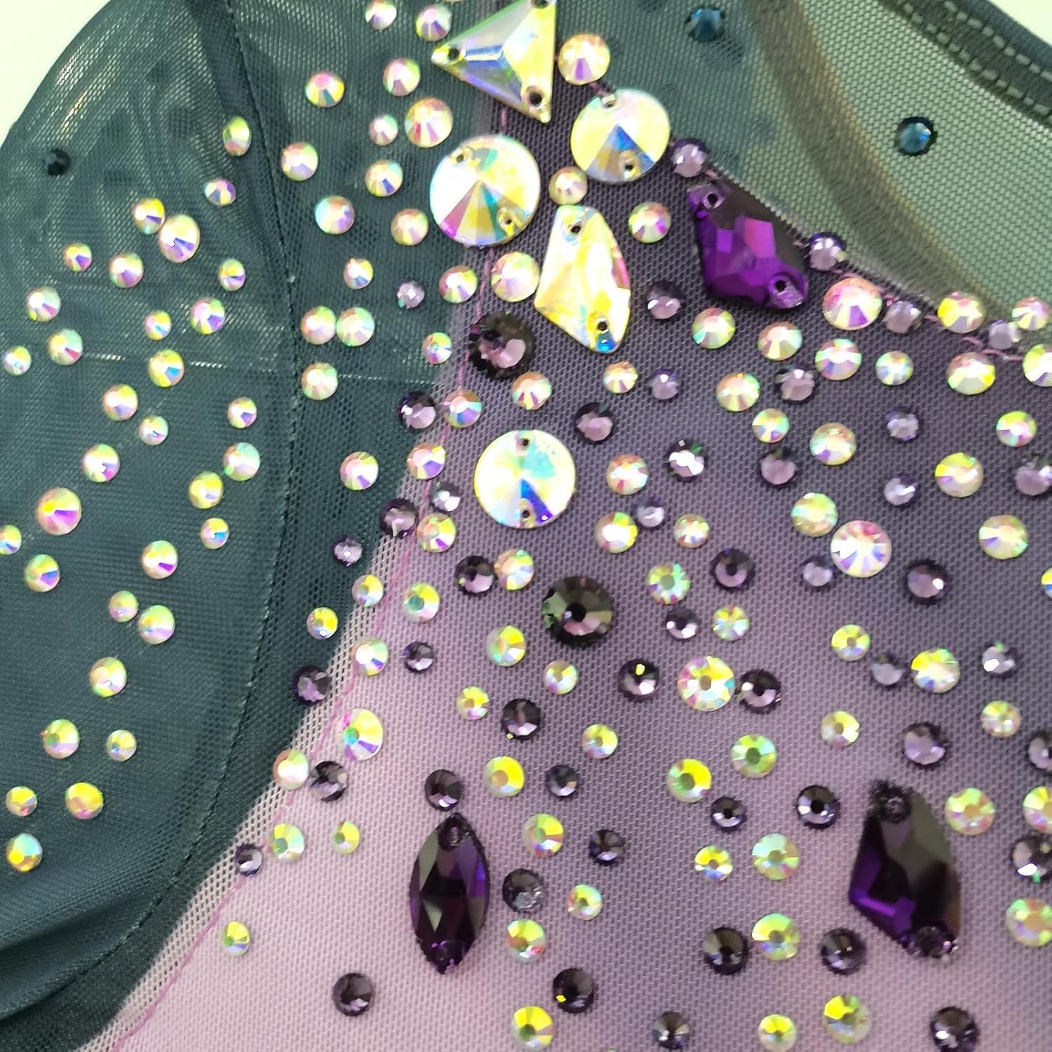 Vestido de Patinaje Artistico para Niña Mujeres Pedrería Manga Larga Niñas Vestido Bailarina con Gimnasia Rítmica Maillot de Patinaje Competición Traje de Baile