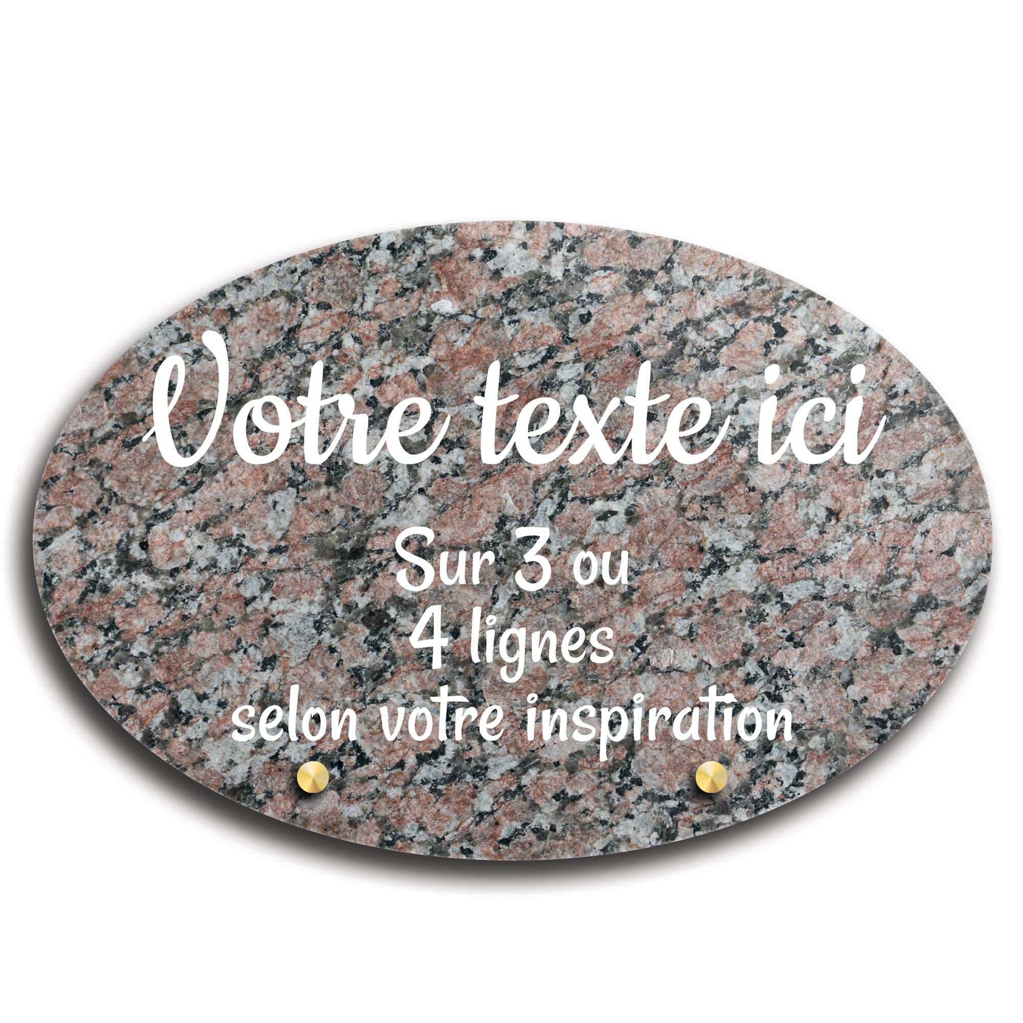 Owalna płyta nagrobna z pleksi wzór granitowy 1, różne rozmiary, grubość 6mm, spersonalizowana w wielu liniach 30x20 cm