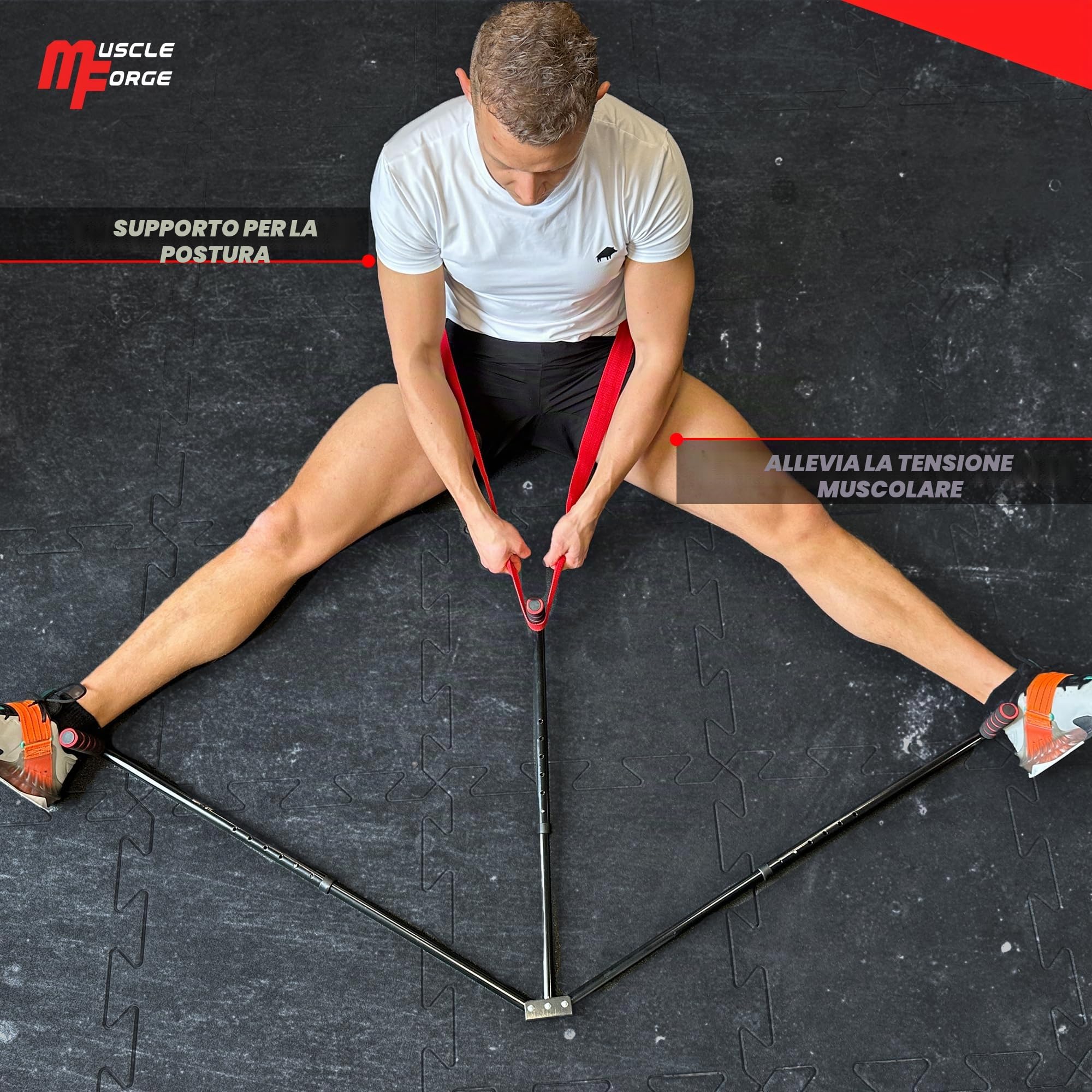 Divaricatore Gambe per Stretching fino a 180° - Regolabile 6 Livelli Attrezzo Interno Coscia per Spaccata, Stretching Attrezzi, Collo del Piede Attrezzo Danza e Arti Marziali, Acciaio Inox