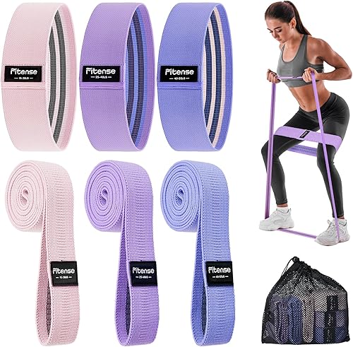 Bandas de resistencia de tela para entrenar  Bandas de glúteos para mujeres y hombres con guía de bandas de entrenamiento, bandas de resistencia