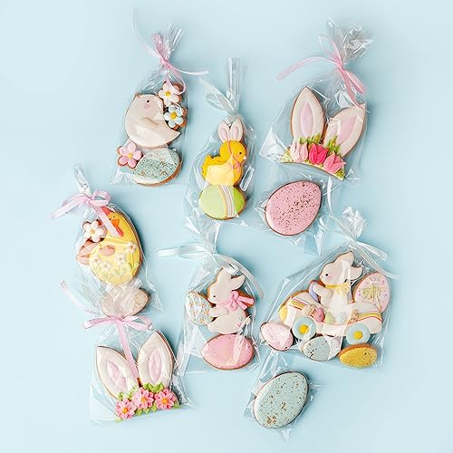 Miniatura 3 de Yotelab Bolsas de celofán, bolsas de celofán transparente de 4 x 9 pulgadas con lazos giratorios, 100 unidades