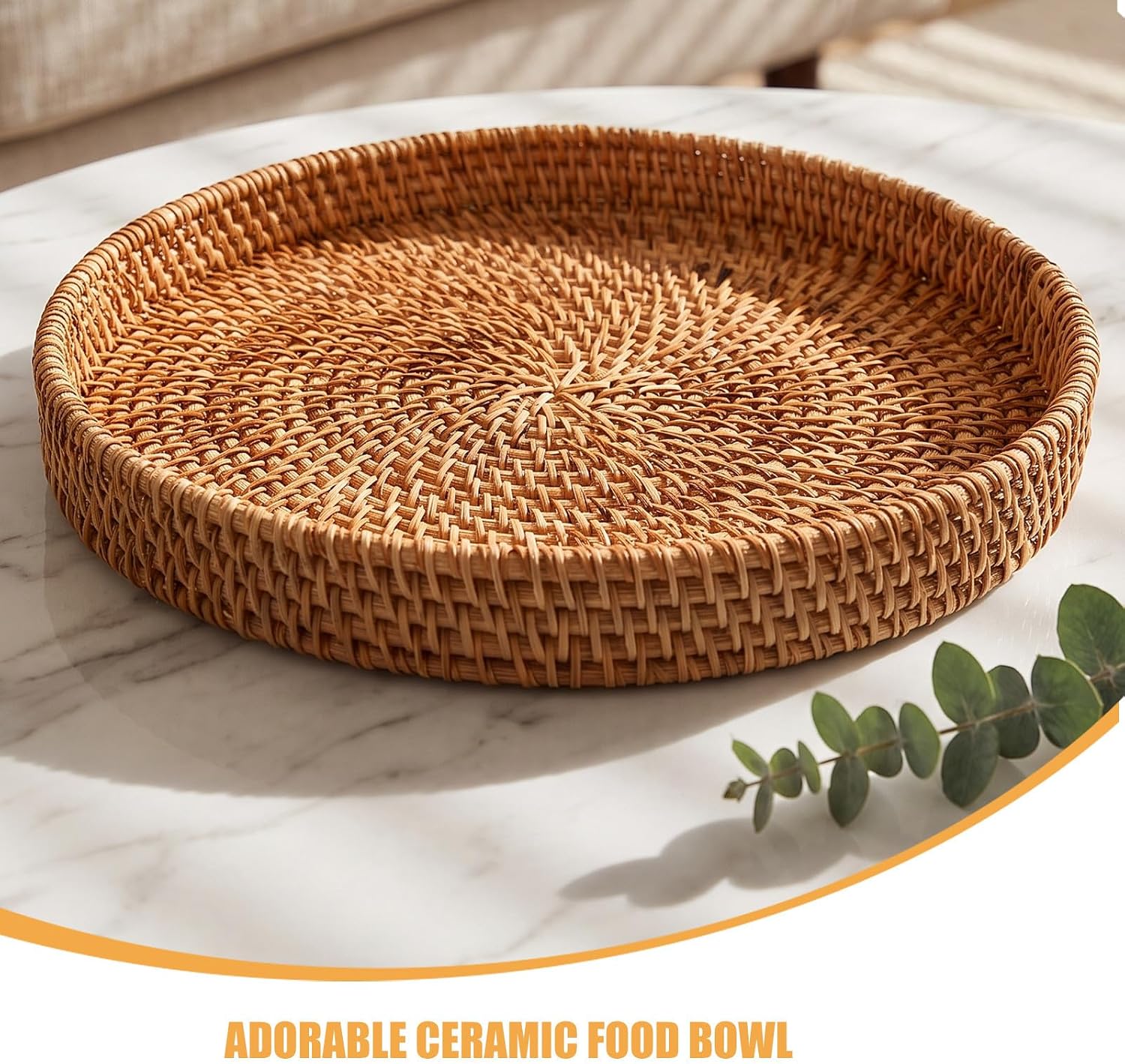 Rattan Wicker Storage Tray for Magazines and Cosmetics
