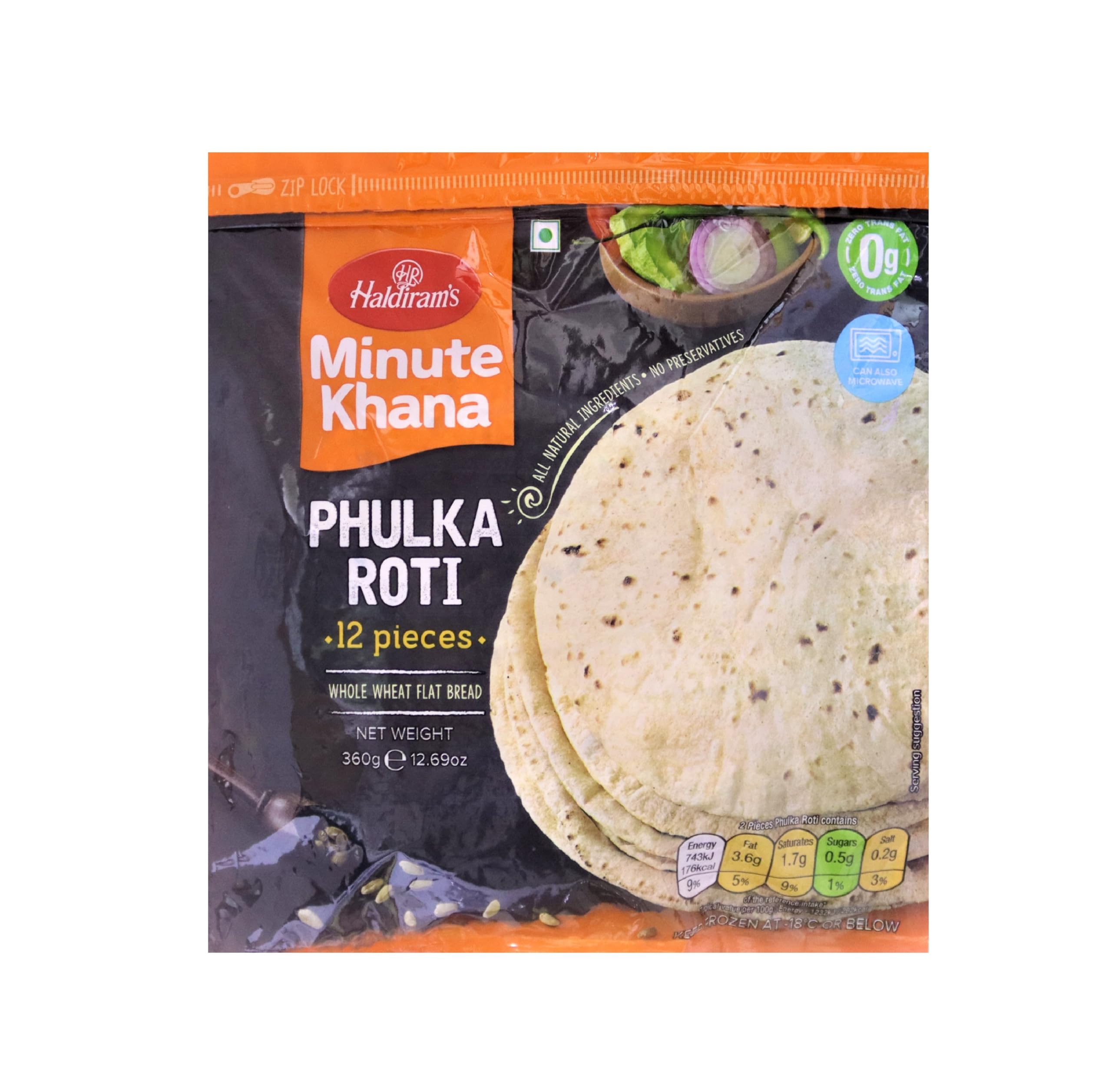 Haldiram's Minute Khana Phulka Roti - 360g,12 Pieces
