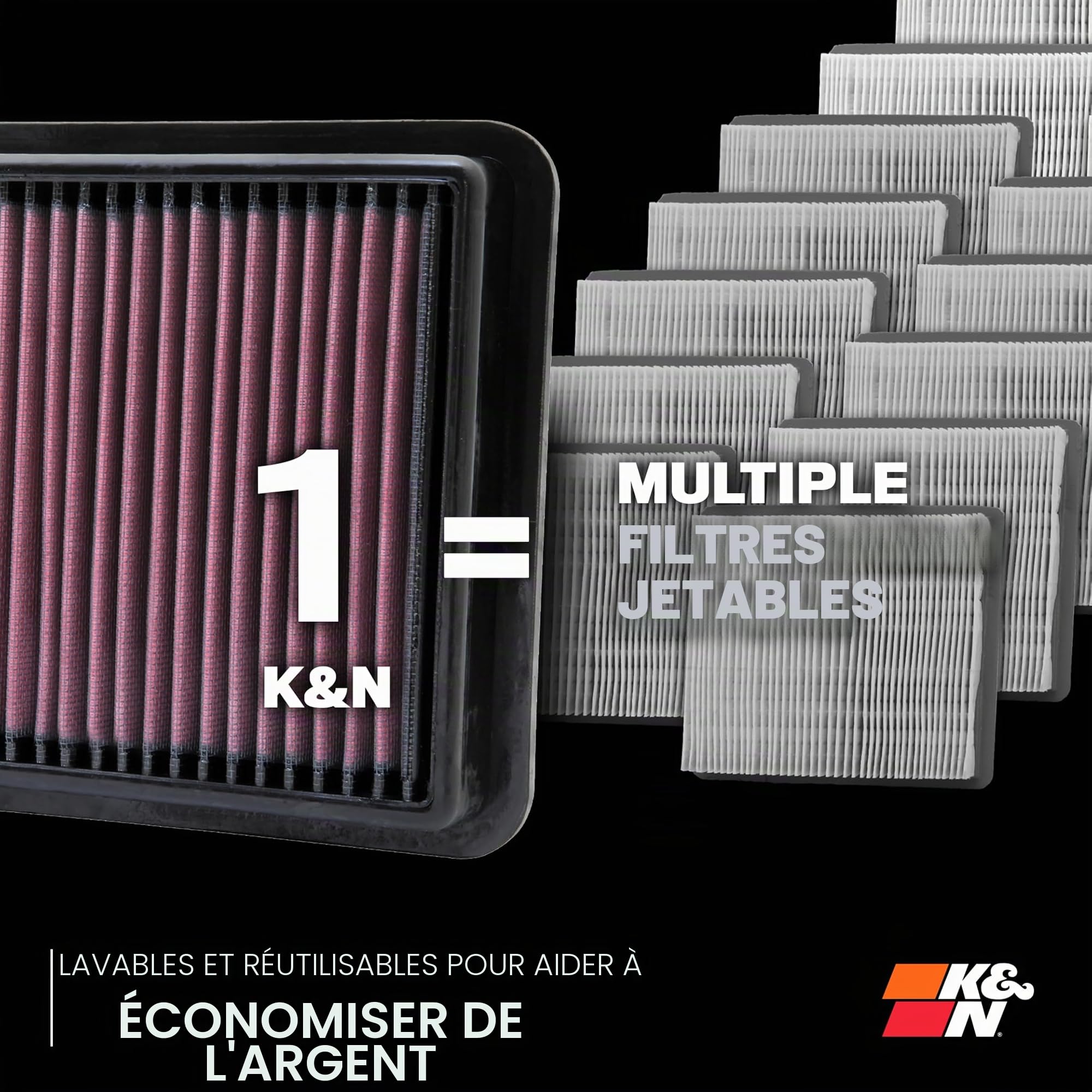 K&N 33-2181 Filtre à Air du Moteur: Haute Performance, Premium, Lavable, Filtre de Remplacement, Plus de Pouvoir, 1998-2015 (G550, R500, S400 Hybrid, C300, G500, GL 450, GL 500, GL 550, autres modèles sélectionnés)