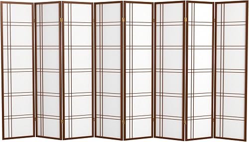 Miniatura 65 de Red Lantern Pantalla Shoji de doble cruz de 6 pies de alto, color blanco, 5 paneles Blanco,Negro