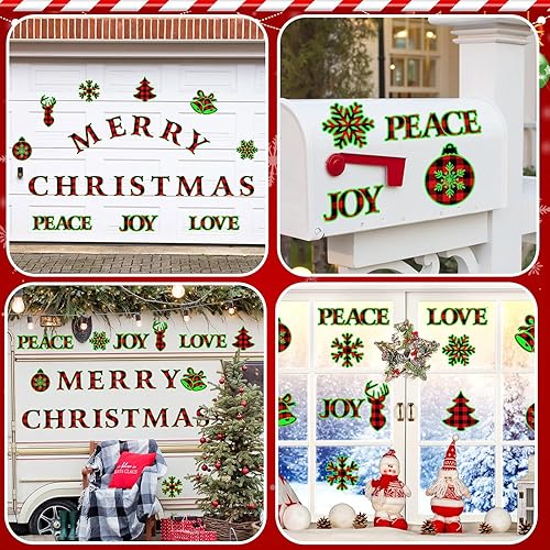 Miniatura 5 de Kanayu 32 piezas de imanes de Navidad para puerta de garaje, imanes de puerta de garaje que brillan en la oscuridad, calcomanías magnéticas