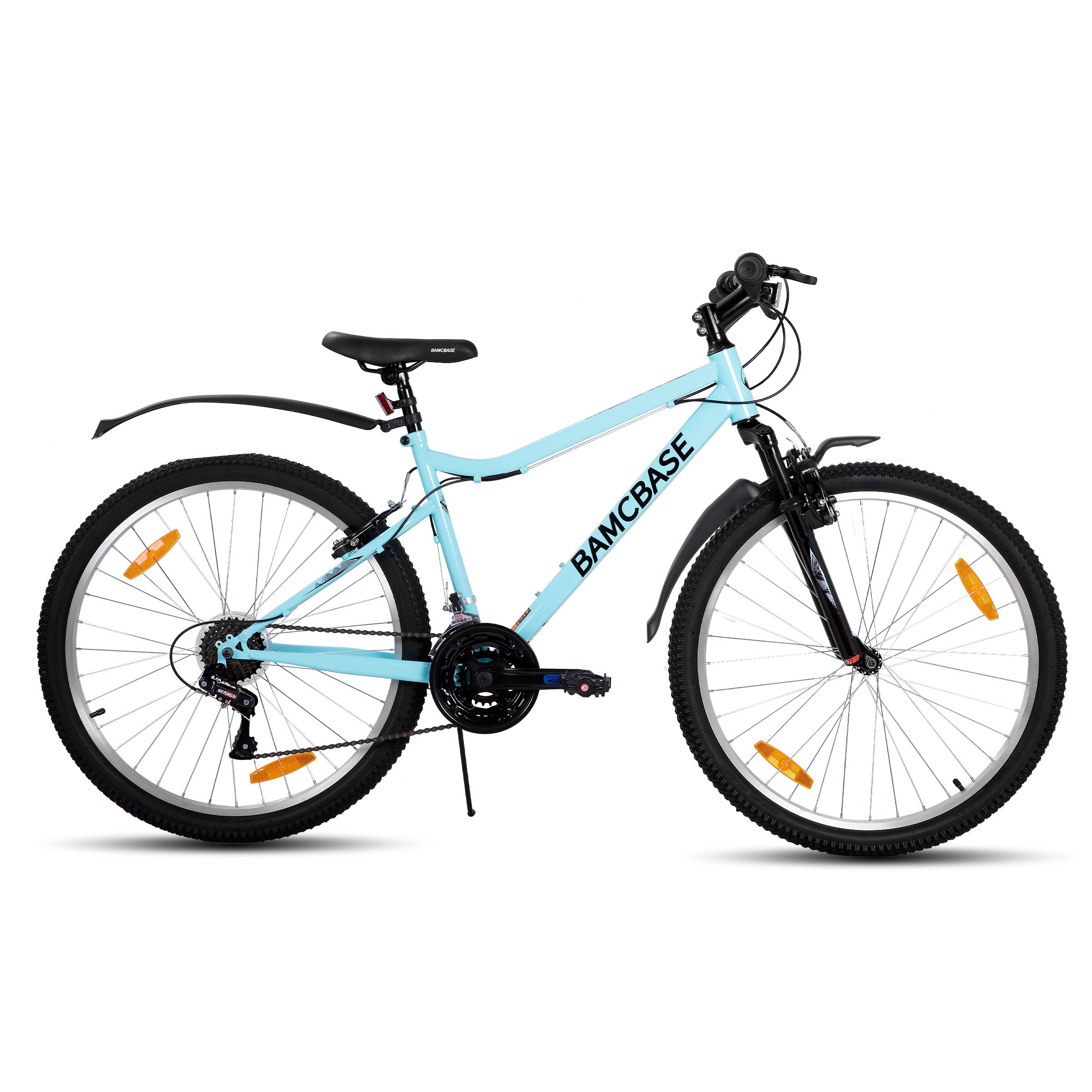 Hiland Bicicleta de Montaña Mujer 26", 18 Velocidades, Resistente, Cuadro de Acero al Carbono, Ciudad y Ocio, Frenos en V, Confortable - Color: Azul Claro/Morado/Blanco