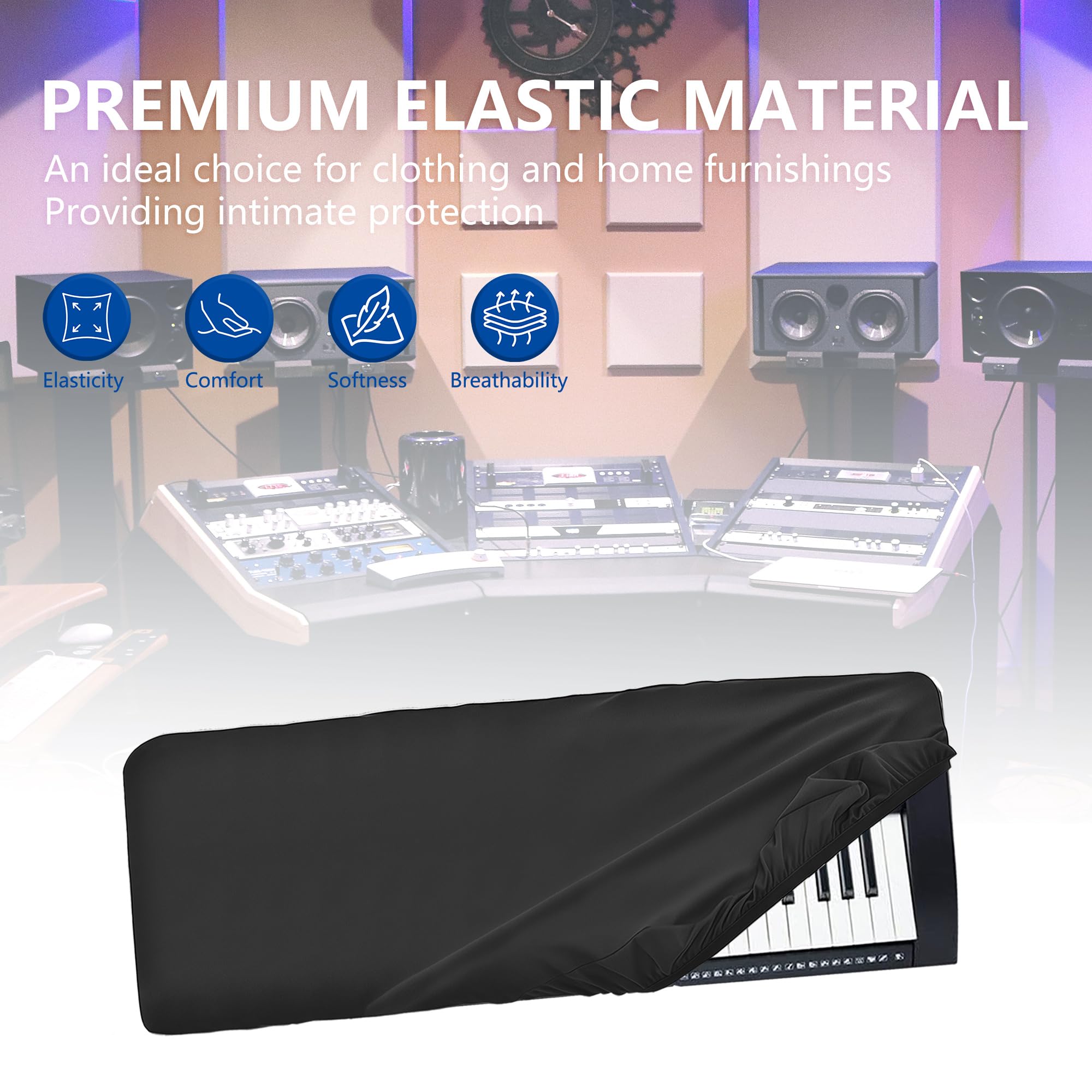 Musiin Pro Shield: Ultimate Stretch-fit Chinlon Keyboard Cover - Water & Dust Resistant, Compatible with Yamaha PSR-E283 YPT-280 YPT-270 PSR-E273 PSR-E360 Alesis Melody 61 Key Keyboard
