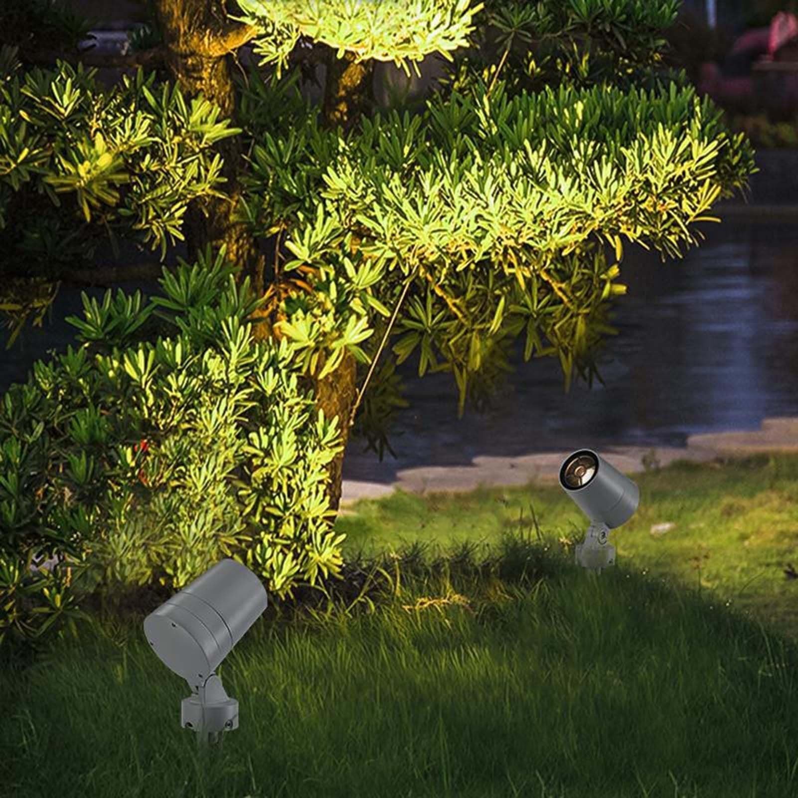 Obrotowy reflektor - Zewnętrzne reflektory LED, wodoodporne światła drzew IP66, reflektor wiązkowy LED 12 V/24 V, do podwórka, ogrodów, trawników, świateł do willi i krajobrazów (ciepły biały