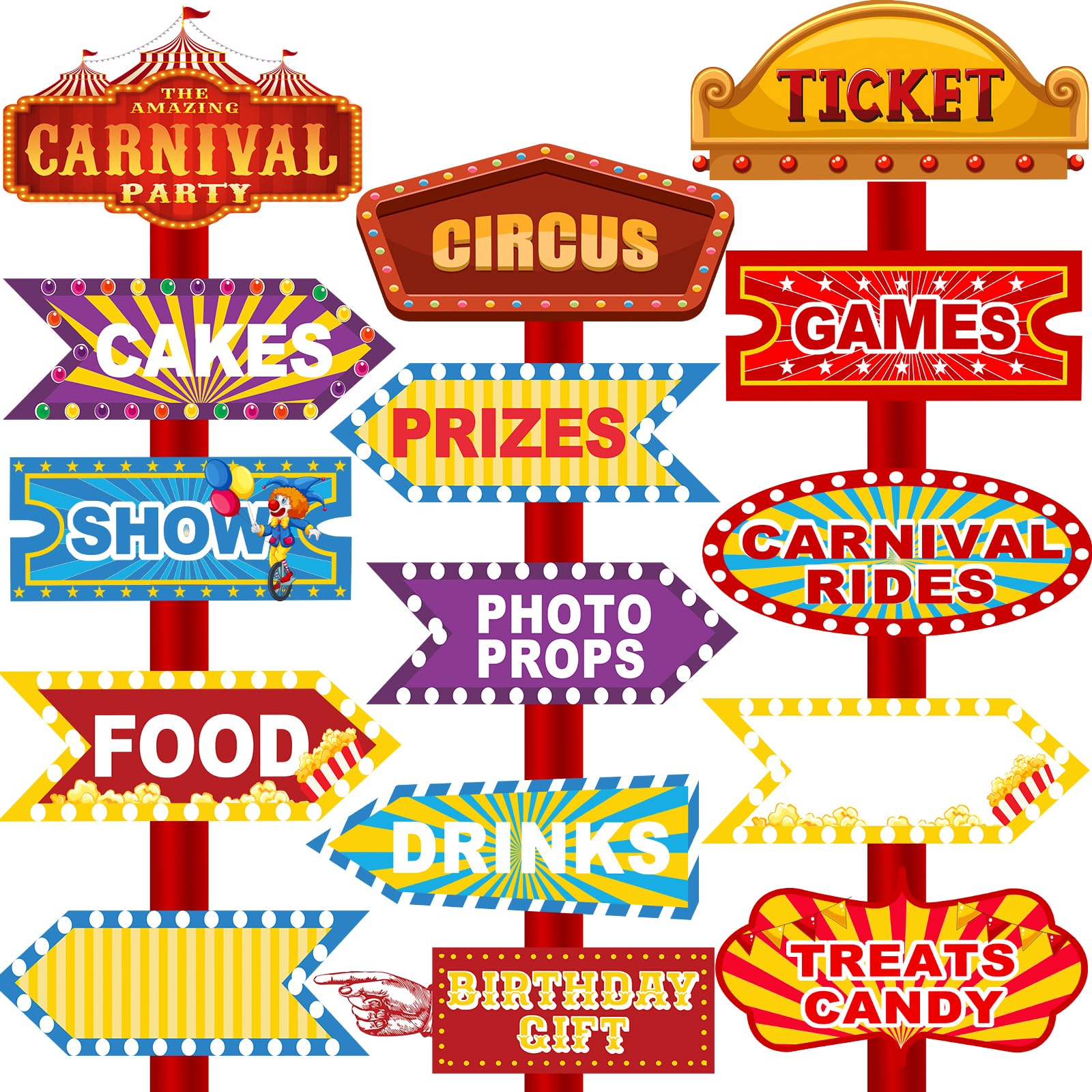 amazon-com-30-pieces-circus-party-decoration-carnival-party-directional-signs-decor-carnival-theme-party-decorations-home-kitchen for Editable Free Printable Carnival Directional Signs Amazon.com: 30 Pieces Circus Party Decoration - Carnival Party Directional Signs Decor - Carnival Theme Party Decorations : Home & Kitchen for Editable Free Printable Carnival Directional Signs
