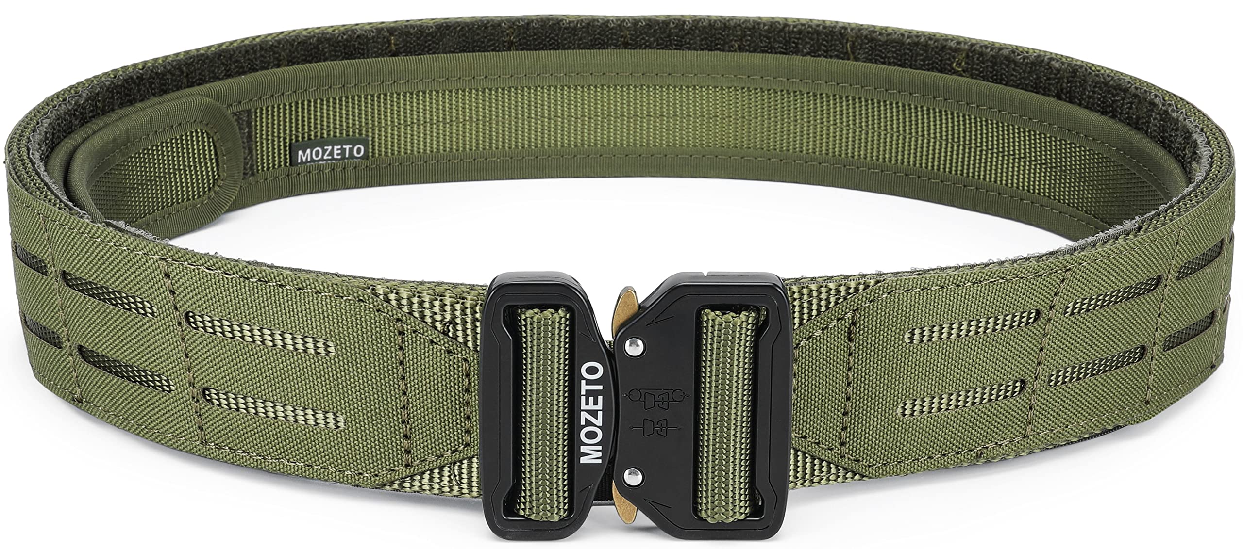 MOZETO Molle Battle Belt, 2" Battle Belts Tactical War Combat Quick Release Law Enforcement Duty Belts for Men