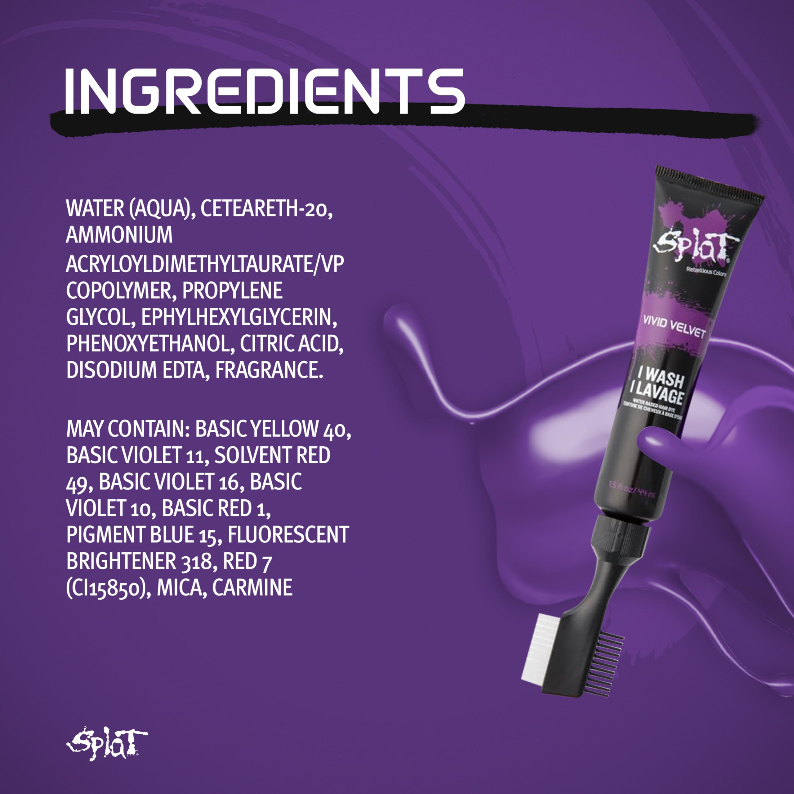 Amazon.com : Splat Vivid Velvet 1 Wash Temporary Hair Dye, 1.5 oz