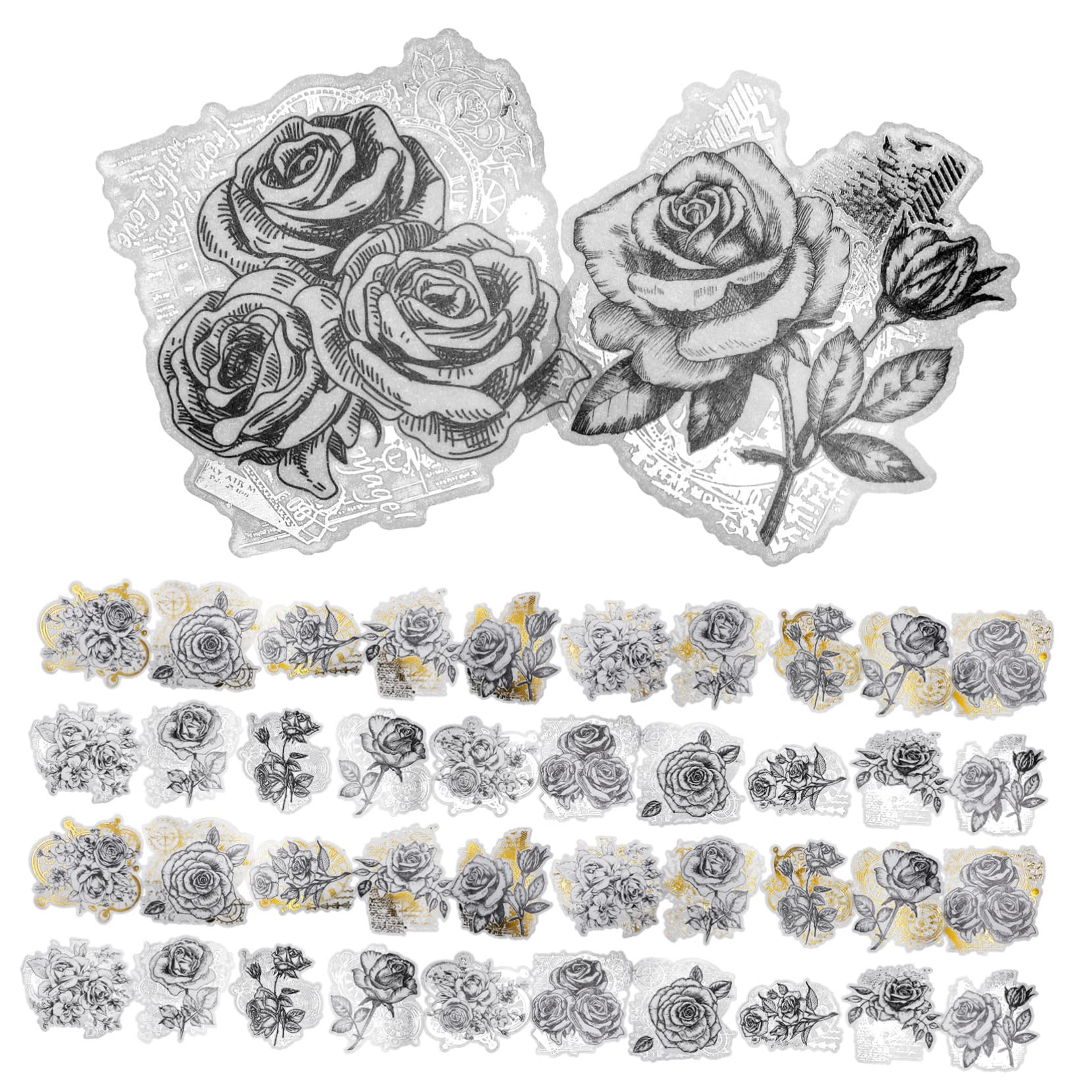 Angoily 5 Stück Retro Blumenaufkleber Aufkleber ästhetisch Briefpapier Aufkleber DIY tagebuch aufkleber Handkontoaufkleber Zubehör für Sammelalben Retro-Blumenaufkleber Lackmuspapier