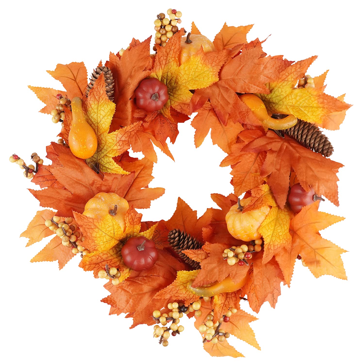 Couronne d'automne Ywlake élégante de 38 cm pour une décoration de porte raffinée