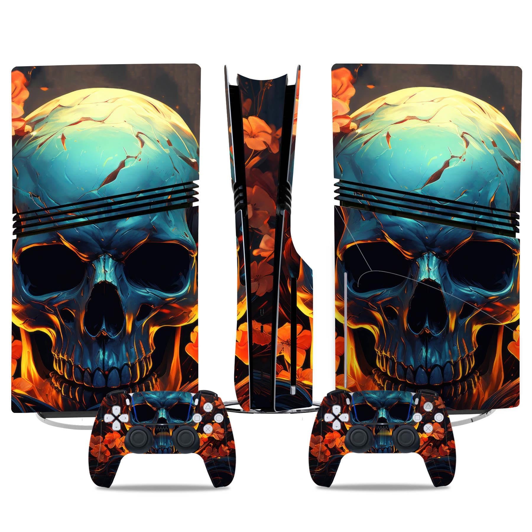 Kratzfest Für PS5 Pro Skin Disc Edition & Für PS5 Pro Skin Digital Edition Konsole Und Controller Vinyl Cover Skins Wraps Kratzfest Kompatibel 74724 Keine Schaumbildung(Disc Version)