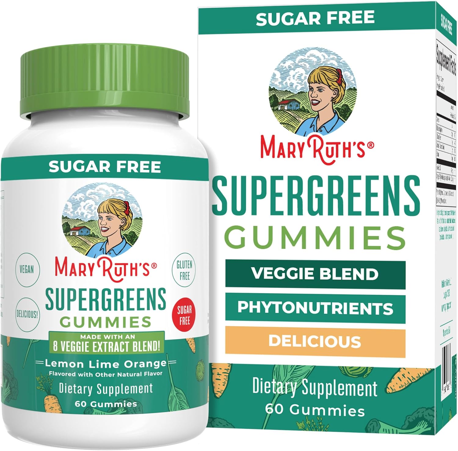 BB: APR 2026 MaryRuth's Super Greens | Naturally-Occurring Quercetin | Spirulina | Broccoli Root | Kale Leaf | Sugar Free Gummies for Adults and Kids Ages 4+ | 2g Fiber | Vegan | 60 Count