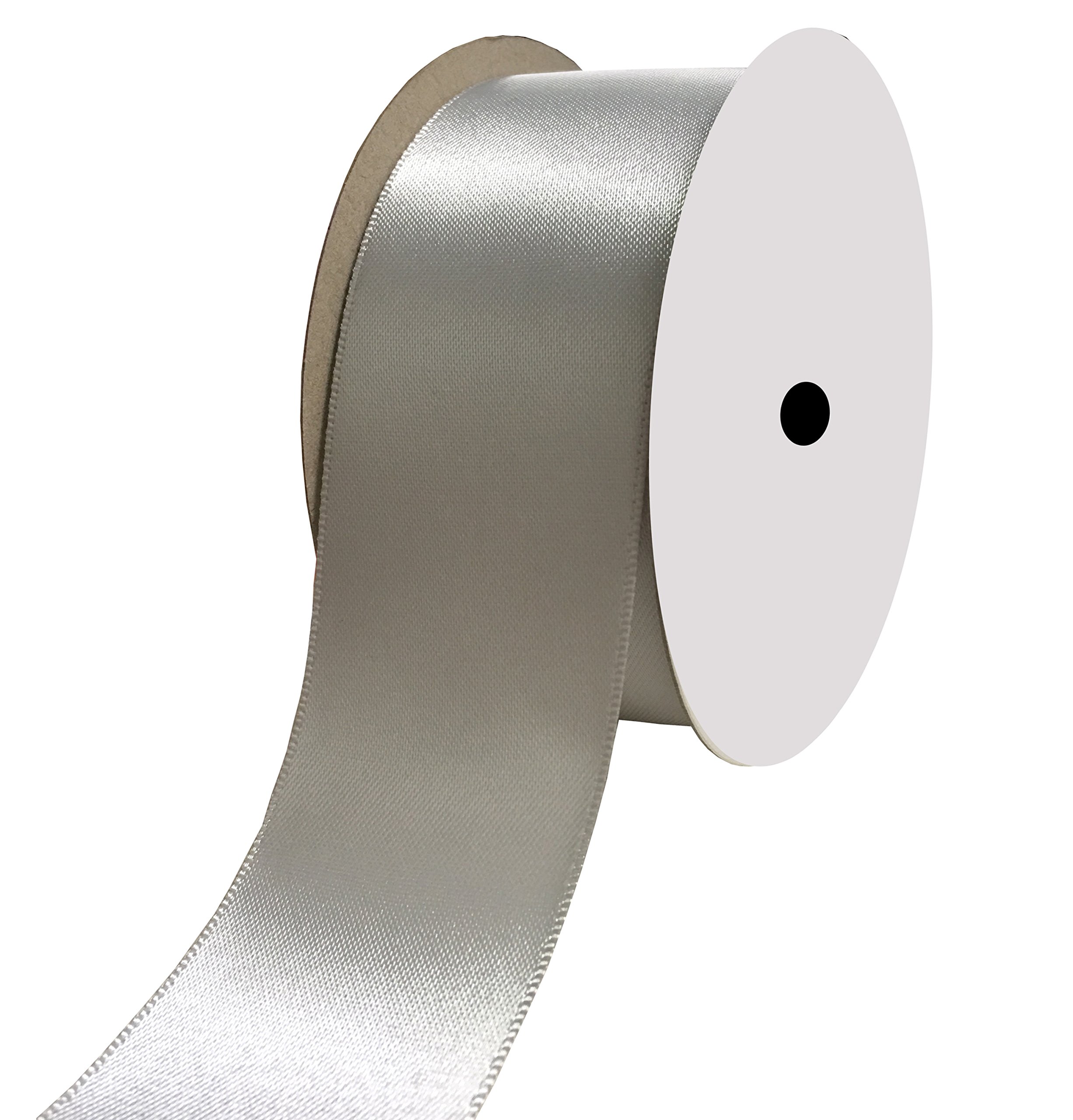 Duoqu 1-1/2 inch Wide Double Face Satin Ribbon 25 Yards 1-1/2 inch wide and 25 yards length Shell Grey 58800-038-007-J-25-Y
