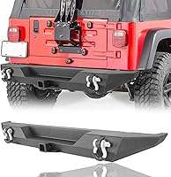 Vista 9 de u-Box Wrangler CJ7 Parachoques delantero rechoncho con placa de cabrestante y anillos en D compatible con Jeep Wrangler CJ7 1976-1986