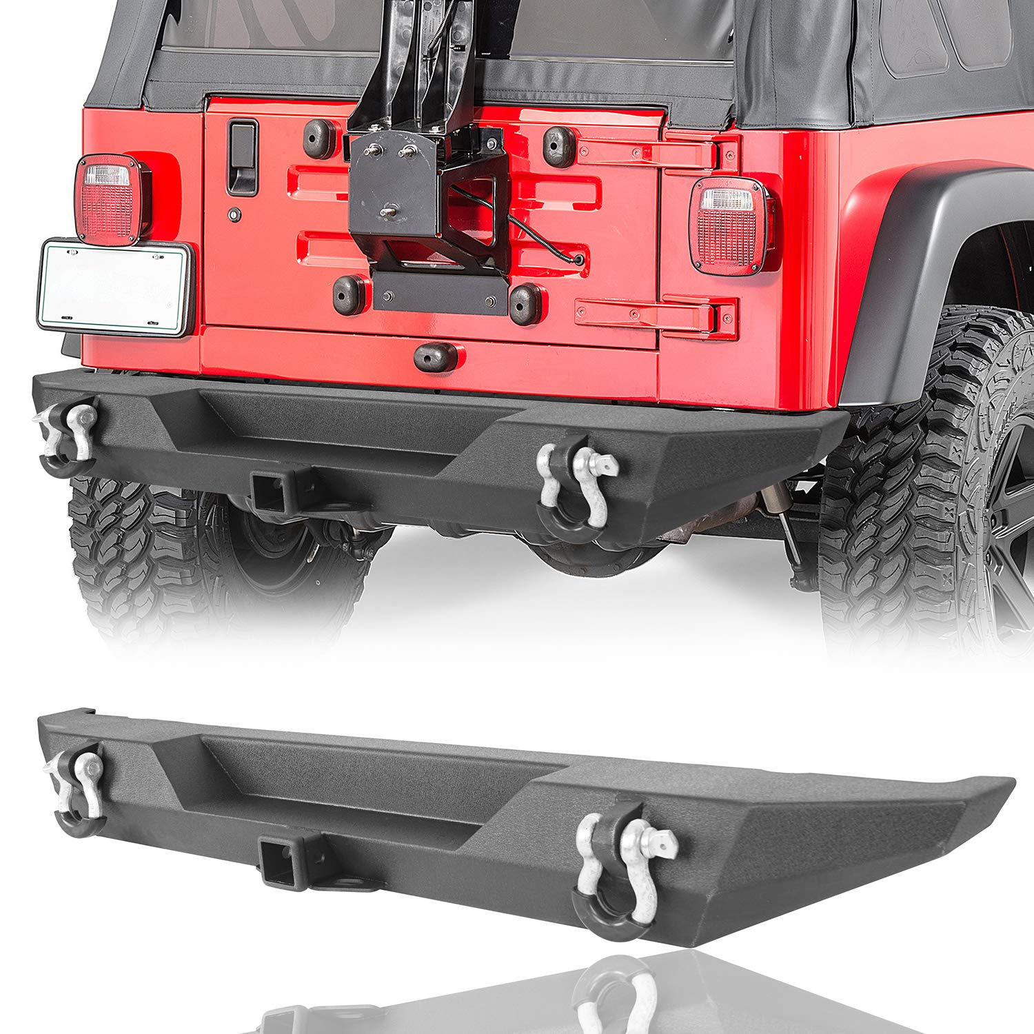 Amazon.com: u-Box CJ-7 Rear Bumper w/Receiver Hitch & D Rings