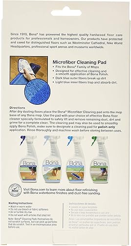 Miniatura 4 de Bona Almohadilla de Limpieza de Microfibra (embalaje puede variar)., Microfibra, 3 paquete de