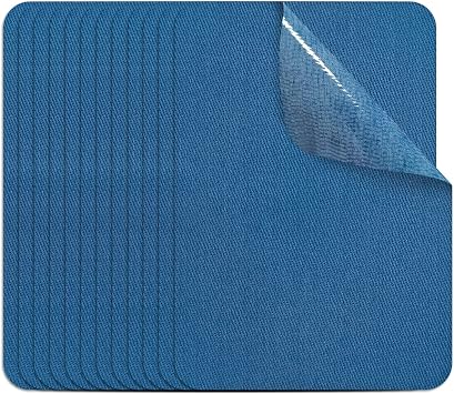 12PCS Fabric Iron on Patches 100% Cotton Repair Patch for Clothes Pants Mending and Decorating Sky Blue