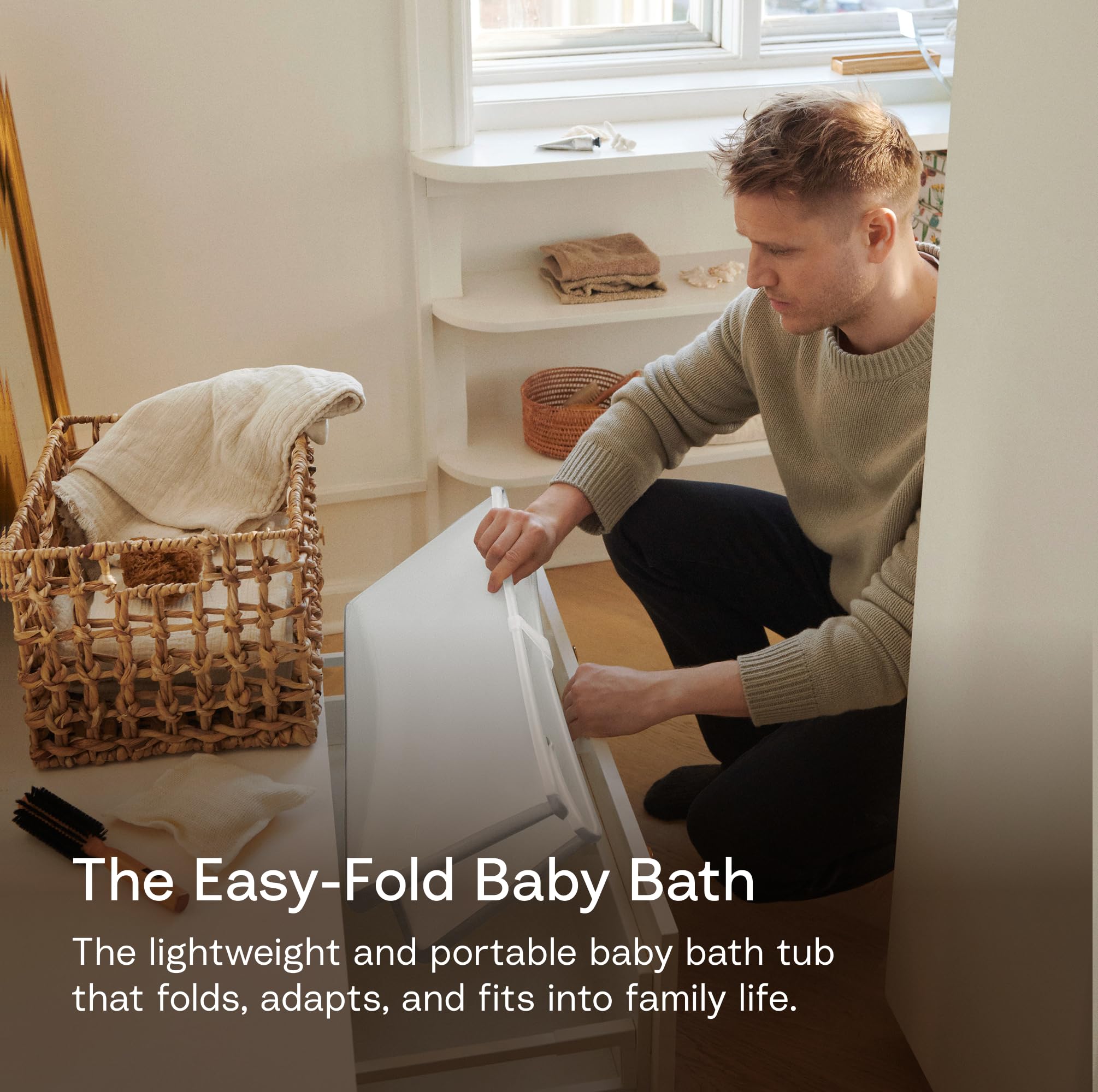 Stokke Flexi Bath X-Large Baby Bathtub - 31.5 x 15.7 x 9.4 in, White Grey — Amazon image 2