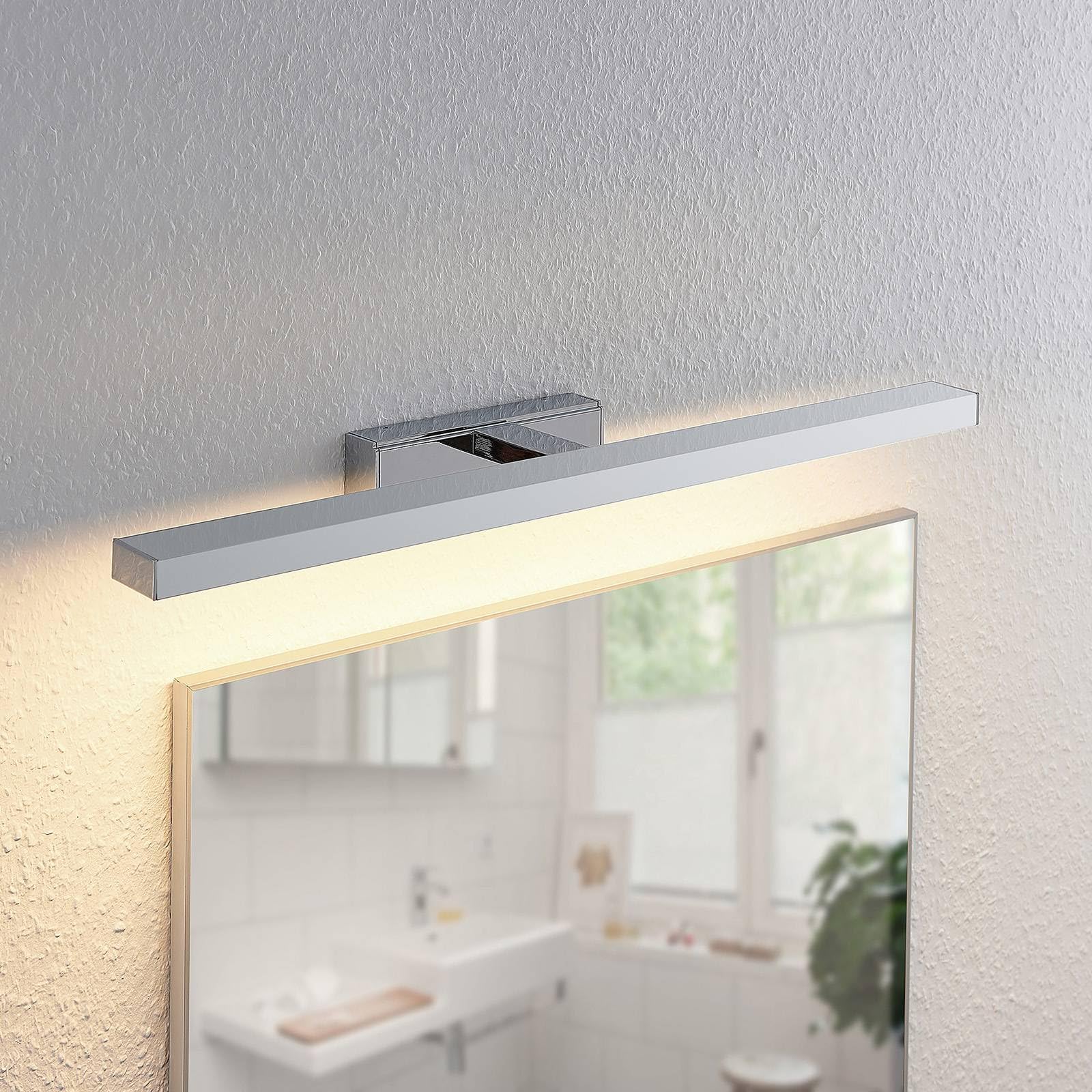 Lindby LED Wandleuchte, Wandlampe Bad Jukka (spritzwassergeschützt (Modern) in Chrom aus Aluminium (1 flammig) - Wandleuchten Spiegelleuchte Badezimmer Wandbeleuchtung Badezimmerleuchte