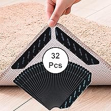 32 Non-Slip Carpet Bases, Reusable and Washable Carpet Grippers | Non-Slip Bases for Vinyl Carpets, Bedrooms, Bathroom, Living Room, Kitchen, Office, Indoor and Outdoor