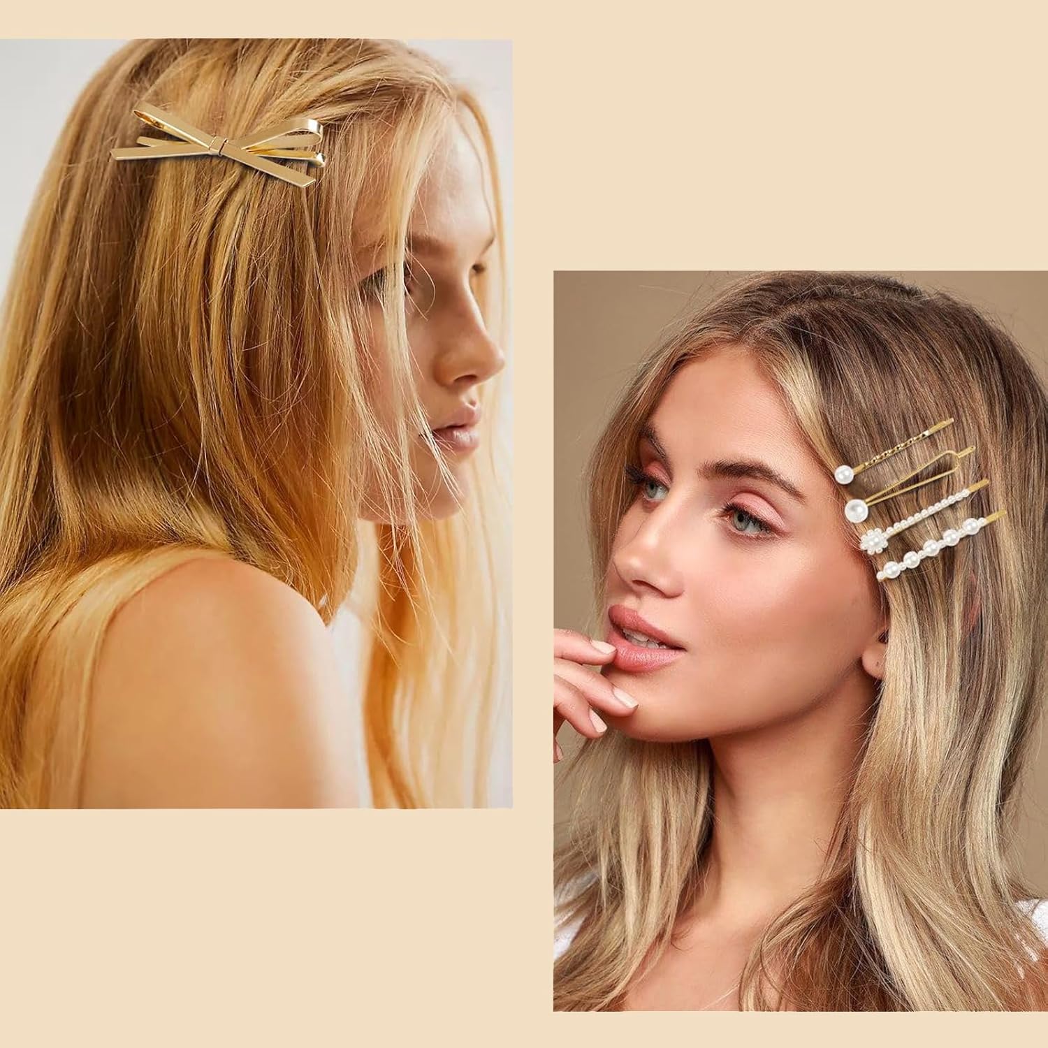 6 Pack Gold pearl bobby pins Women Girls Valentines Mother’s Day Hair Clip Barrettes Decorative accessories Bridal Wedding Birthday Prom Xmas holiday Party Gift (A) - Image 4