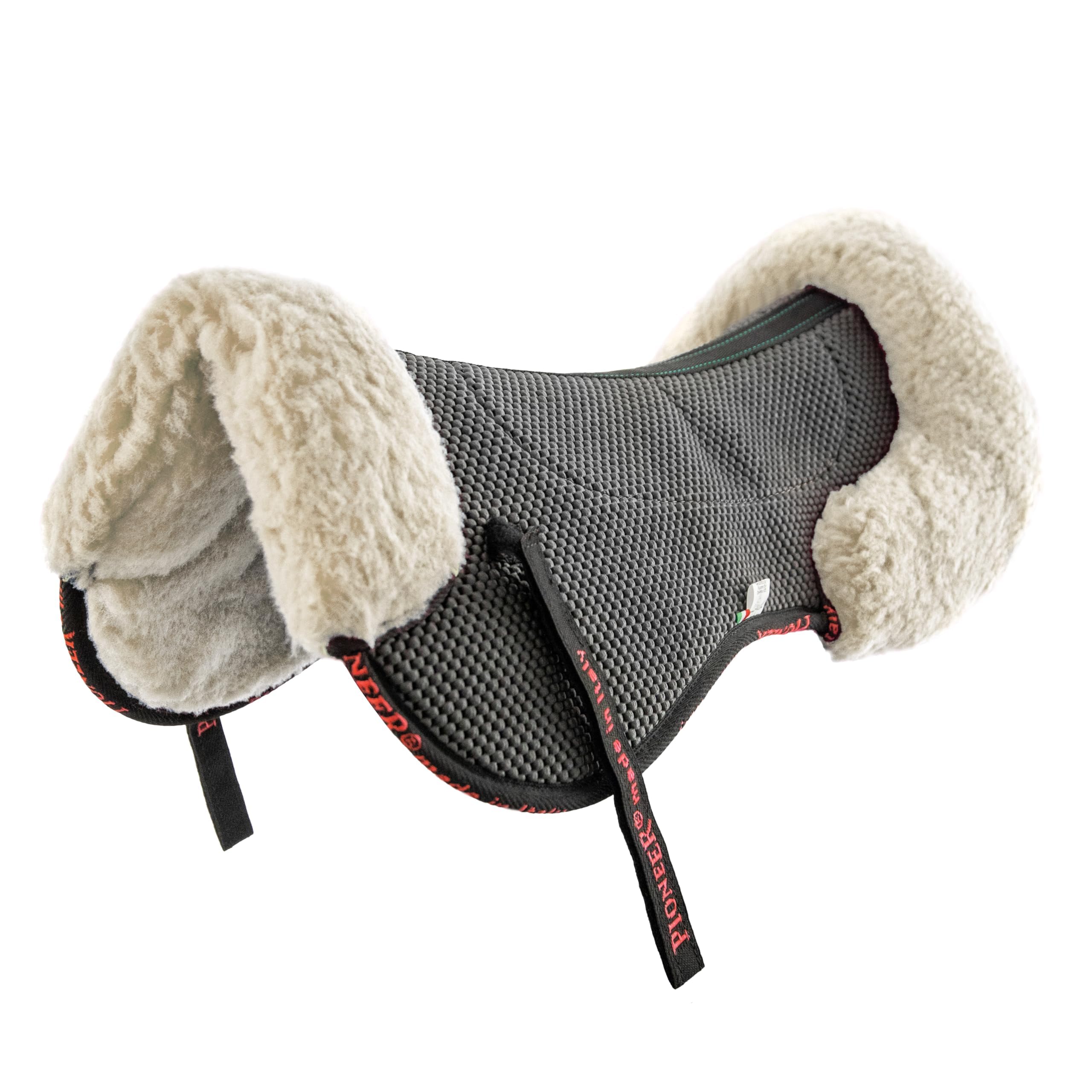 PIONEER Amortisseur Cheval pour Equitation - Tapis Cheval en Laine de Mérinos et Néoprène - Amortisseur de Selle - 59x25cm