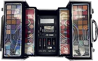 bonvoyage, Kit Maquillaje Mujer, con Sombras de Ojos, Colorete, Pintalabios, Máscaras de Pestañas, Set de Manicura y Pedicura, Brochas de Maquillaje y Más