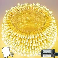 Vista 17 de Guirnalda de luces de Navidad conectables de color blanco cálido a blanco frío, 200 luces LED de 66 pies para interiores y exteriores, impermeables