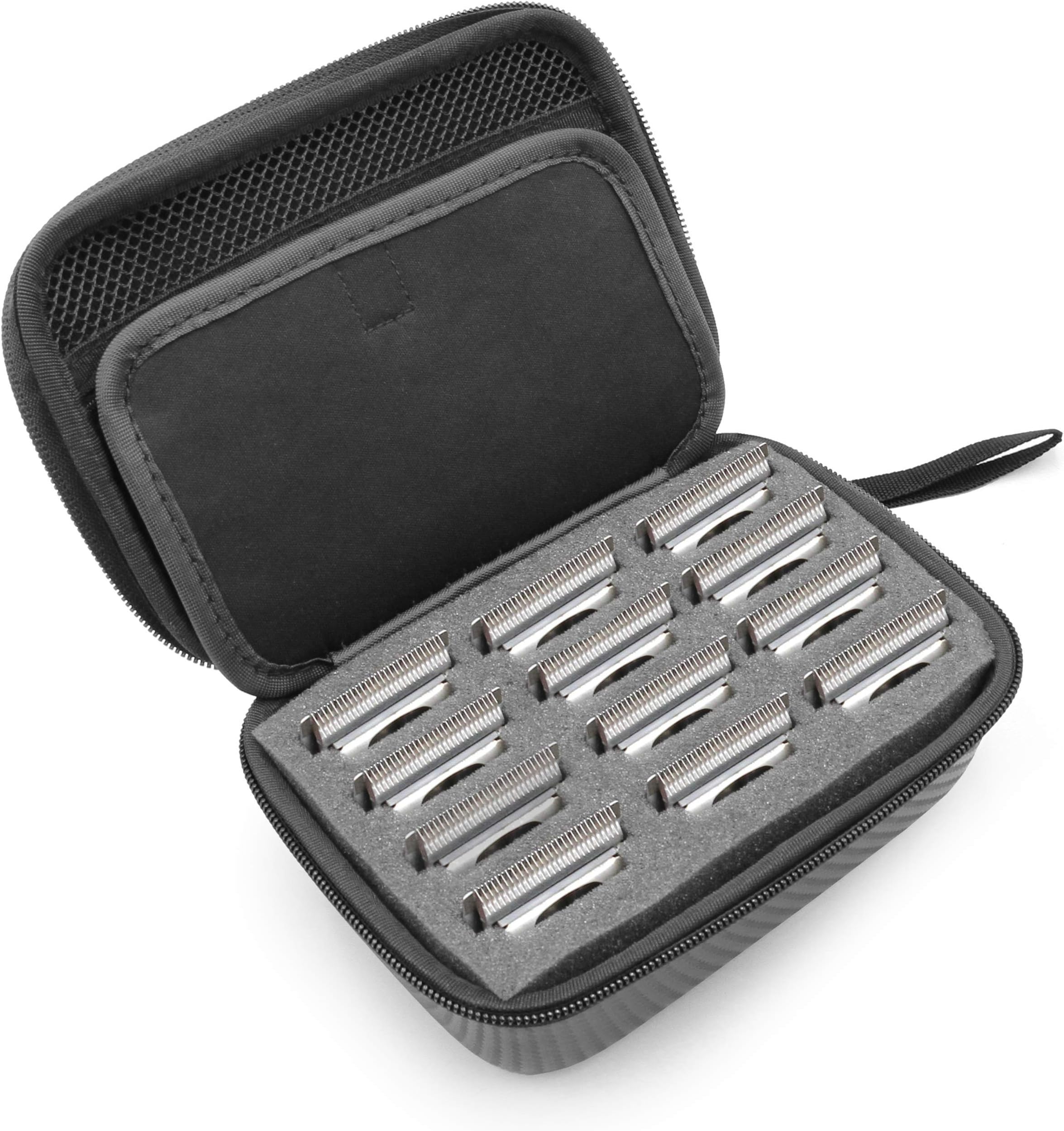 Hair Clipper Guard Blade Holder Case for Barbers and Stylist Fits 12 Metal Detachable Clippers Metal Guards in Blade Storage Case