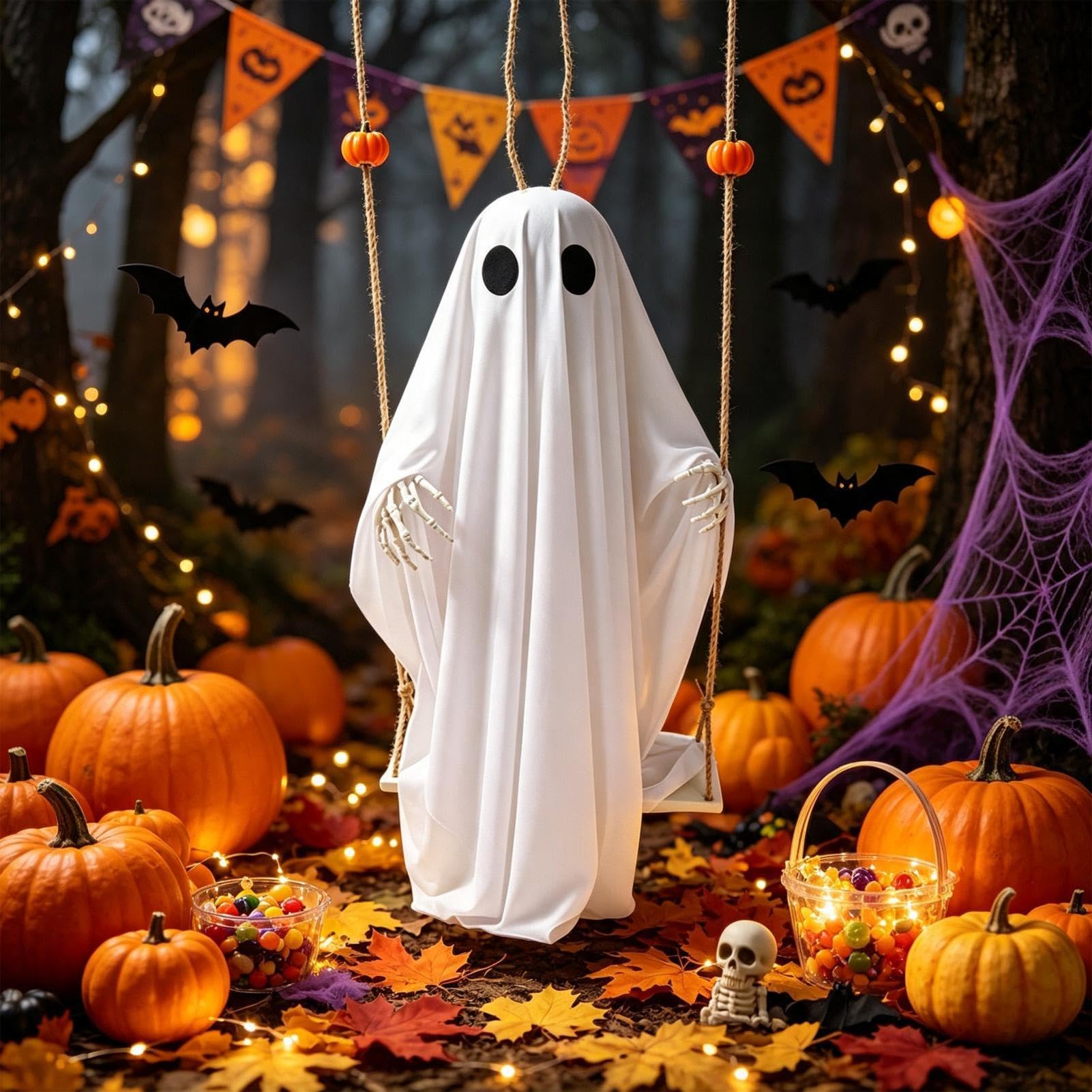 Halloween Duch na zewnątrz kołyszący się duch ze zdalnie sterowanymi