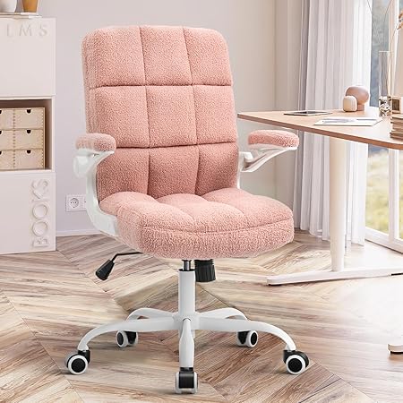 Amazon.com: SEATZONE Pink Office Chair Home Office Desk Chairs with ...
