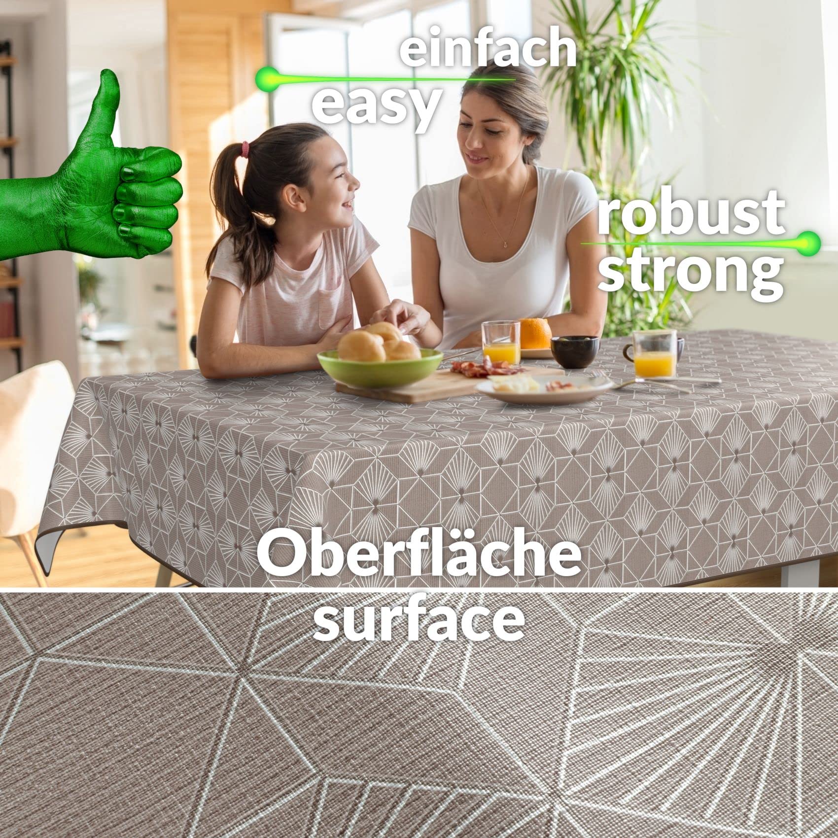 Nappe En Toile Cirée Lavable - Rectangulaire - Ovale - Avec Ourlet À Carreaux - Carré - Or Clair