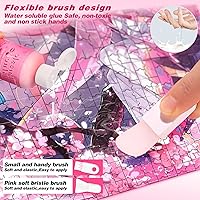 Vista 4 de Pegamento transparente para rompecabezas con cepillos, 4.1 fl oz, accesorios y herramientas de rompecabezas, hojas especiales solubles en agua