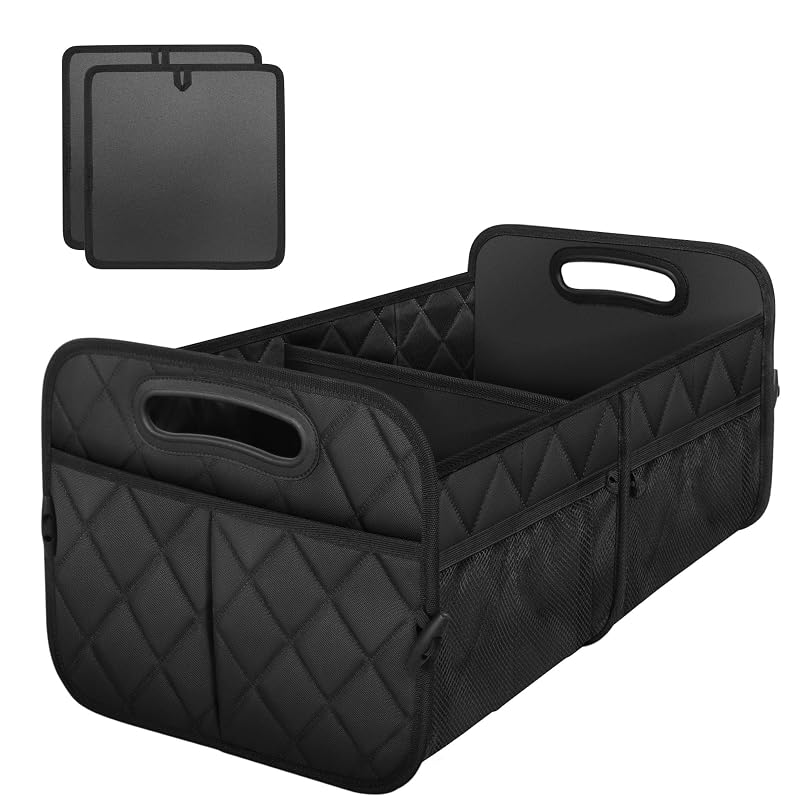 Organizador de Porta-Malas Deosk Dobrável em Tecido Oxford Preto, 50 L, 6 Bolsos