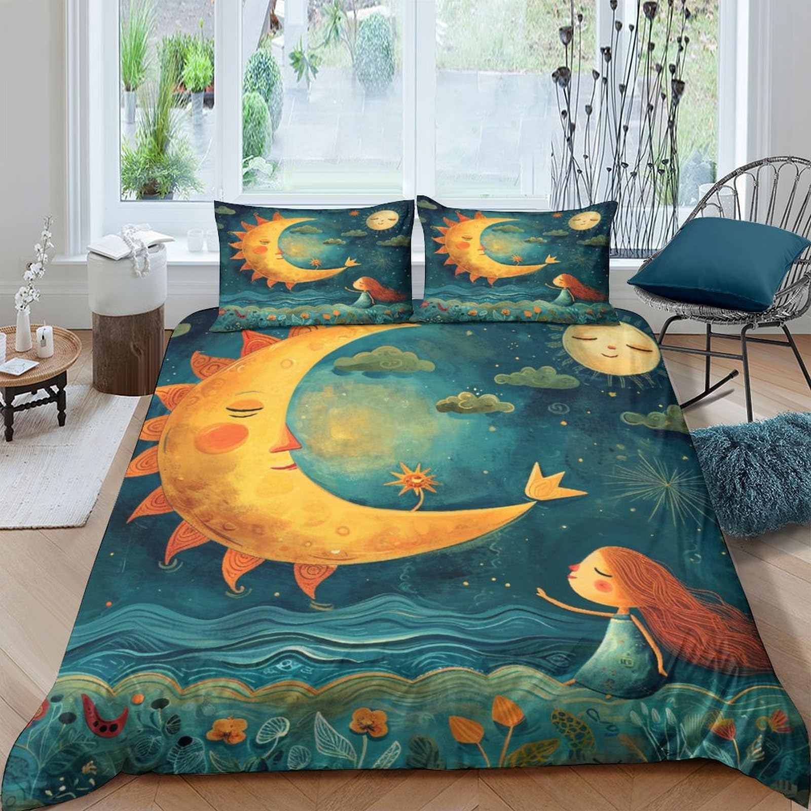 Housse de couette 220x240 cm étoiles pour décorer la chambre ado